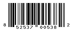 UPC barcode number 852537005382