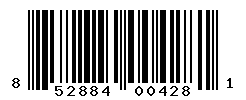 UPC barcode number 852884004281