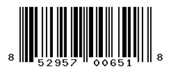 UPC barcode number 852957006518