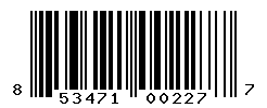 UPC barcode number 853471002277