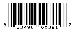 UPC barcode number 853496003617