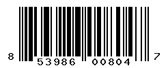 UPC barcode number 853986008047
