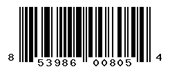UPC barcode number 853986008054