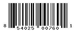 UPC barcode number 854025007601