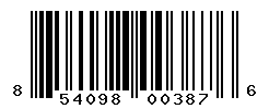 UPC barcode number 854098003876