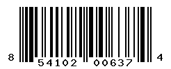 UPC barcode number 854102006374