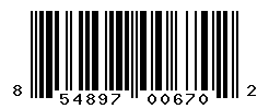 UPC barcode number 854897006702
