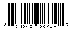 UPC barcode number 854940007595