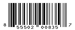 UPC barcode number 855502008357