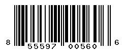 UPC barcode number 855597005606