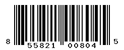UPC barcode number 855821008045