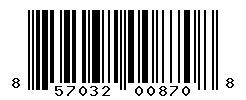 UPC barcode number 857032008708