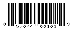 UPC barcode number 857074001019