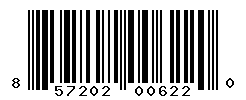 UPC barcode number 857202006220