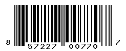UPC barcode number 857227007707