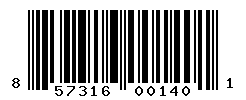 UPC barcode number 857316001401