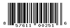 UPC barcode 857611002516