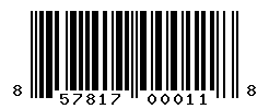 UPC barcode number 857817000118
