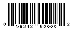 UPC barcode number 858342600002