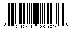 UPC barcode number 858344005058