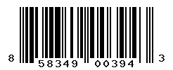 UPC barcode number 858349003943