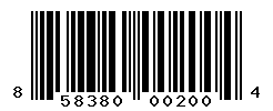 UPC barcode number 858380002004