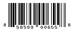 UPC barcode number 858599006558