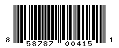 UPC barcode number 858787004151