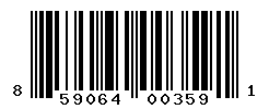 UPC barcode number 859064003591