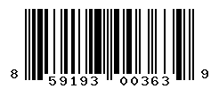 UPC barcode number 859193003639