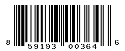 UPC barcode number 859193003646