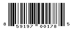 UPC barcode number 859197001785