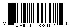 UPC barcode number 859811003621