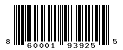 UPC barcode number 860001939255