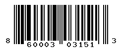 UPC barcode 860003031513