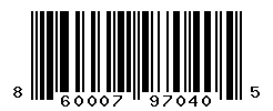 UPC barcode number 860007970405