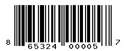 UPC barcode number 865324000057