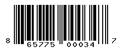 UPC barcode number 865775000347