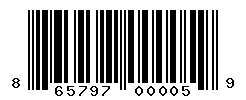 UPC barcode number 865797000059