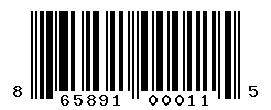 UPC barcode number 865891000115