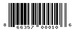 UPC barcode number 866357000106