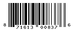 UPC barcode number 871613008376