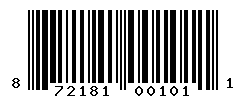 UPC barcode number 872181001011