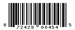 UPC barcode number 872429004545