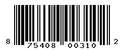UPC barcode number 875408003102