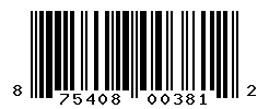 UPC barcode number 875408003812