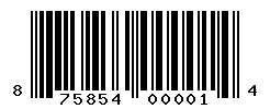 UPC barcode number 875854000014