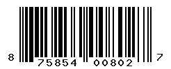 UPC barcode number 875854008027