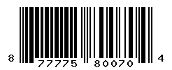 UPC barcode number 877775800704