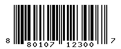 UPC barcode number 8801073123007